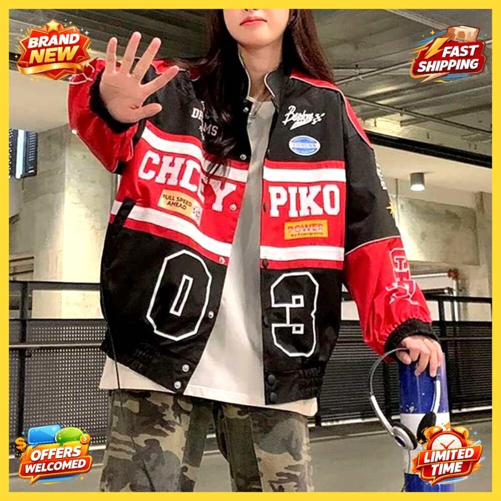 Varsity Bomber Jacket Patchwork Letterman Long Sl… - image 4